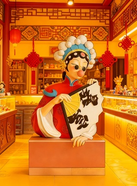 国潮京剧树脂摆件春节礼盒吉祥物