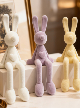 可爱树脂兔子桌面摆件治愈系