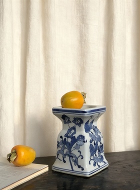 新中式青花瓷手绘花鸟摆件礼盒