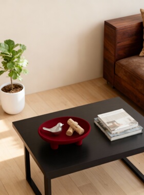 简约现代红树脂动物茶几收纳摆件