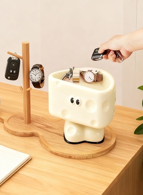 卡通可爱陶瓷收纳盒玄关桌面装饰