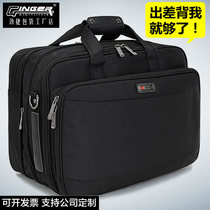 Briefcase mens single shoulder bag Multifunction computer bag Oxford Textile Canvas Large Capacity Business Trip Handbag Man