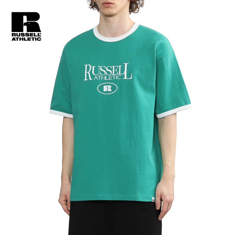 RUSSELL ATHLETIC男装夏季新品简约撞色运动圆领短袖T恤2104LXK - 图0