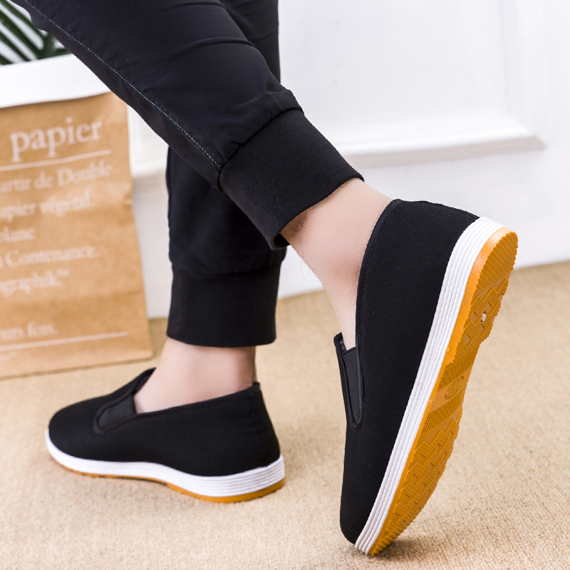 冬季老北京布鞋男帆布鞋加绒加厚保暖工作鞋休闲一脚蹬透气棉鞋,淘宝优惠券,粉丝福利购,淘宝优惠卷