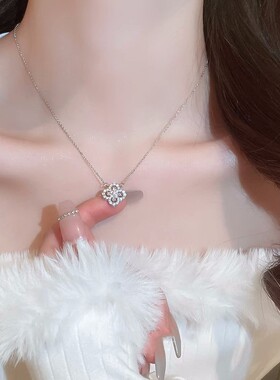 钛钢项链 花朵项链女四叶草小众设计ins风锁骨链轻奢颈链新款B68