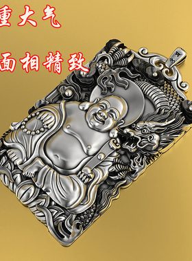 足银弥勒佛吊坠999纯银项链大肚佛公送妈妈款笑口常开守护神礼物