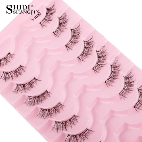 3/5/10Pairs Half False Lashes Natural Short 3D Cat Fake Mink - 图3