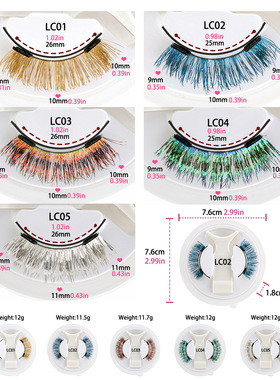 Halloween Color Exaggerated Magnet Suction False Eyelashes F
