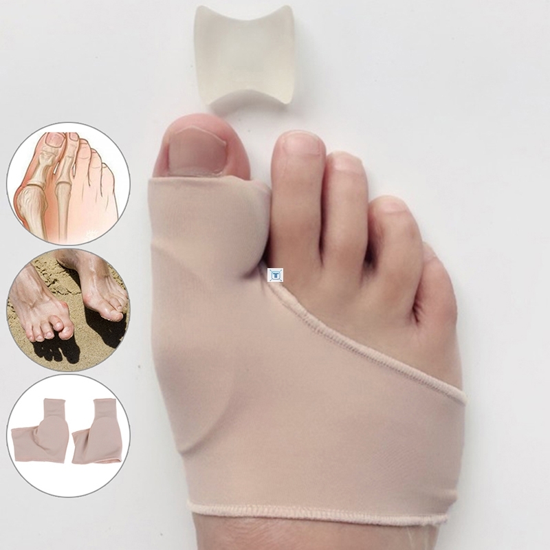 1 Pair Bunion Corrector Gel Pad Stretch Nylon Hallux Valgus-图0