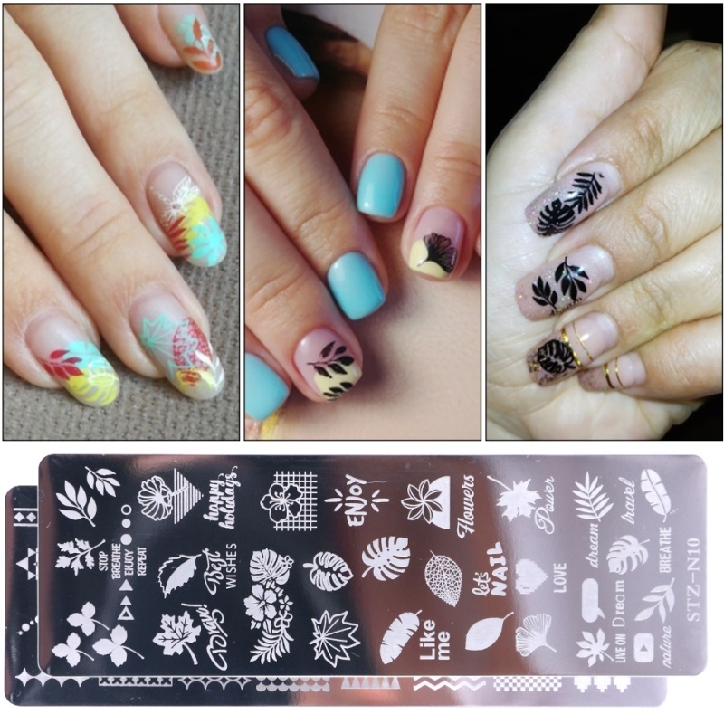 Nail Stamping Plates Set Silicone Sponge Brush Polish 印花 - 图0