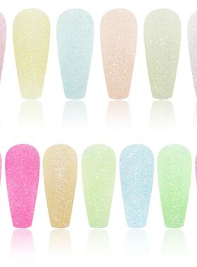 10g/bag Shining Sugar Nail Glitter Colorful Powder Candy Coa