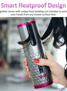Cordless Automatic Hair Curler USB Rechargeable Auto Rotatin