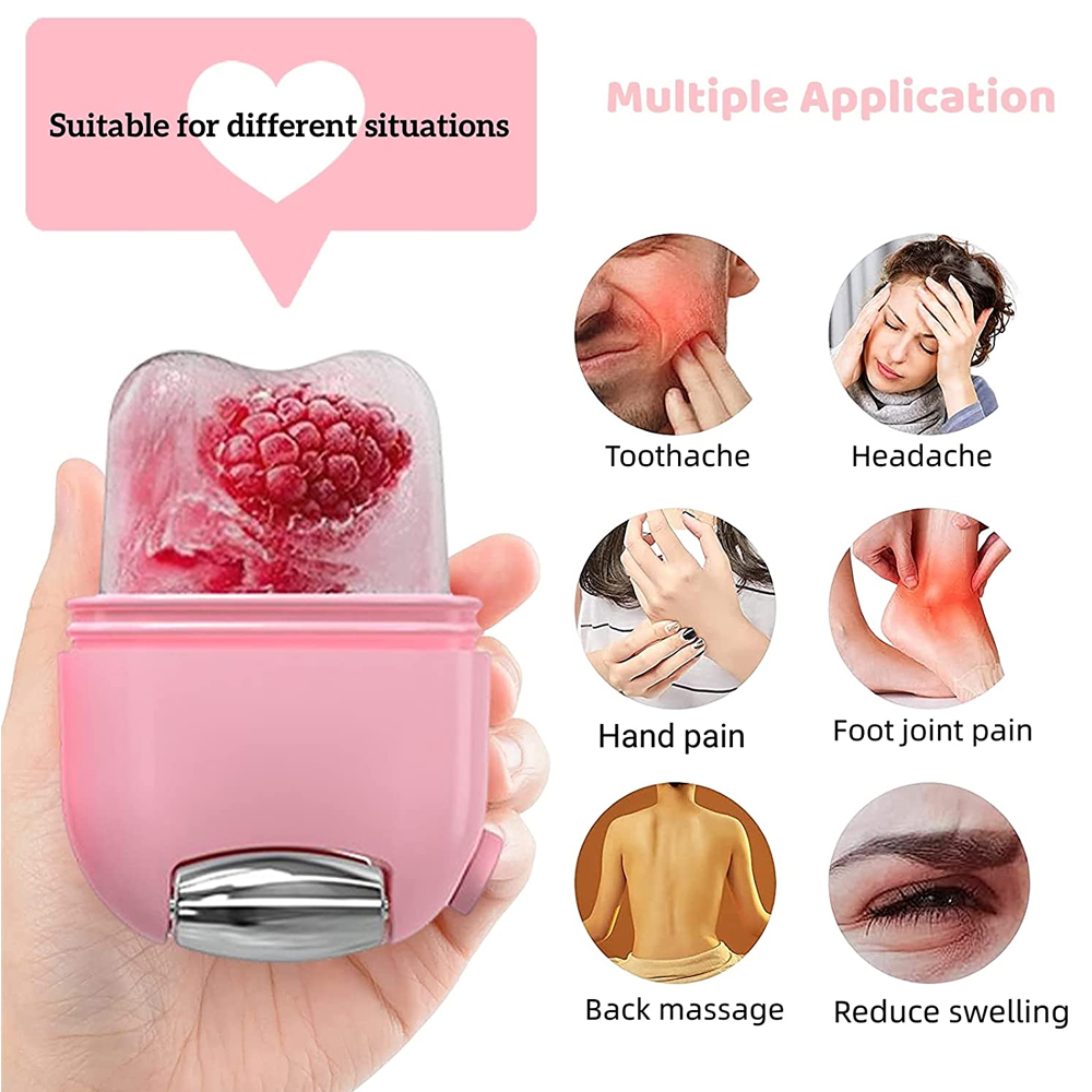 Upgrade 2 In 1 Ice Roller for Face Gua Sha Facial Roller Puf-图0