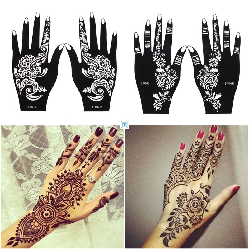 Henna Stencil Temporary Hand Tattoo Body Art Sticker - 图0