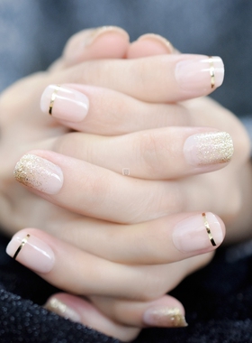 UVGelCoverFalseNailsGold