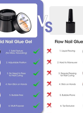 Nail Remover Solid Glue Gel Set Strong Adhesive for Press on