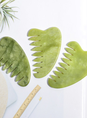 Natural Gua Sha Kit For Face Guasha Mushroom Jade Stone Mass
