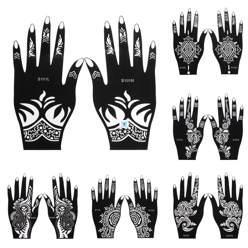 Henna Stencil Temporary Hand Tattoo Body Art Sticker - 图3