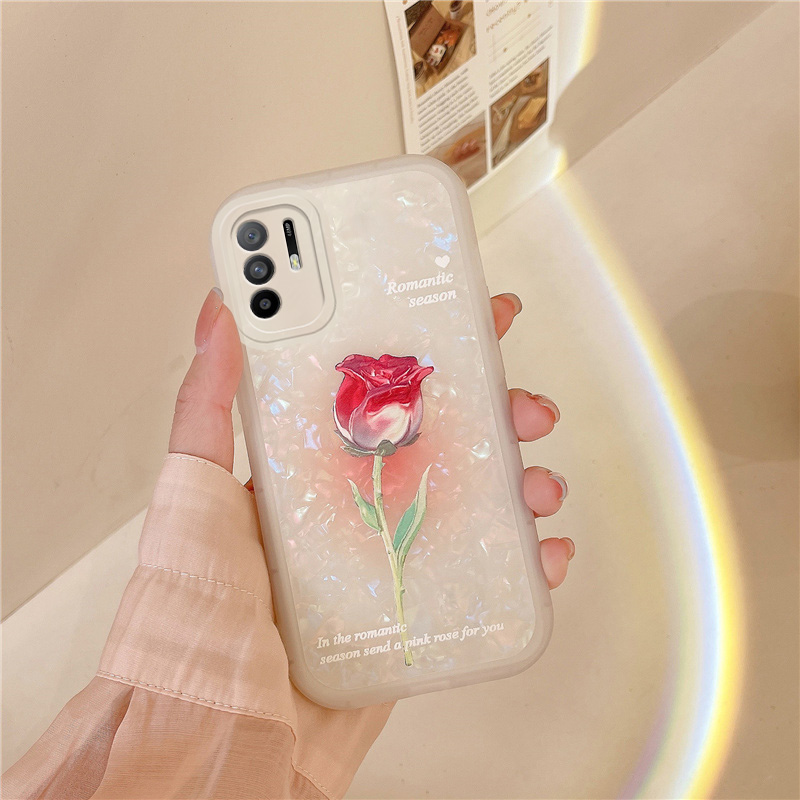 适用于OPPO A95手机壳opp0a95精孔opopa95可爱女opa时尚全包0pp0a95文艺小花insPELM00日韩简约oppoa95潮牌男 - 图1