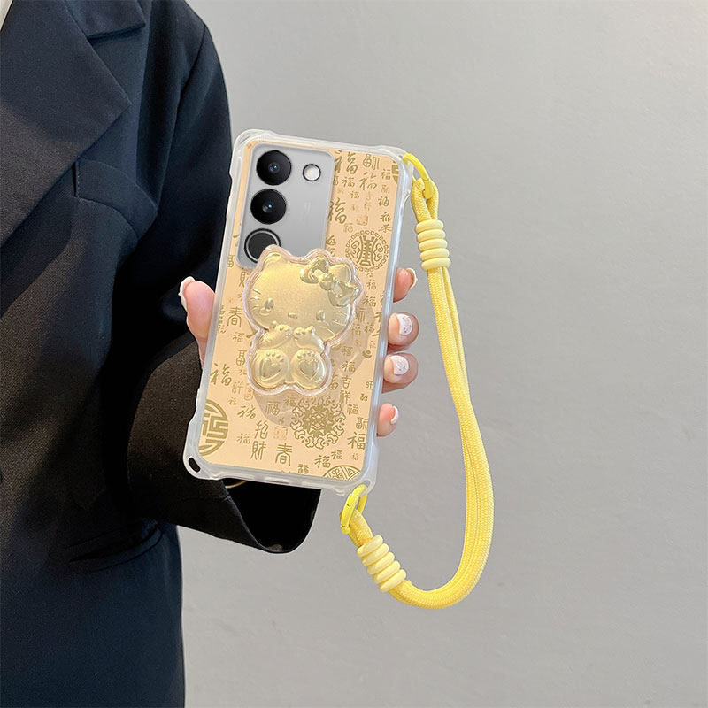 新年发财适用vivoS17pro手机壳S17t情侣S17潮V2284A少女立体保护套发财小新卡通可爱马年浮雕金泊四角挂绳,淘宝优惠券,粉丝福利购,淘宝优惠卷