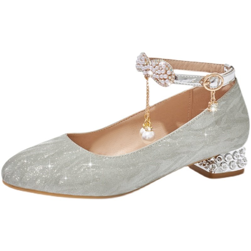 女童公主鞋2025春夏新款小女孩高跟鞋礼服走秀单鞋中大童水晶鞋子,淘宝优惠券,粉丝福利购,淘宝优惠卷