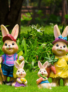 庭院仿真兔子树脂摆件