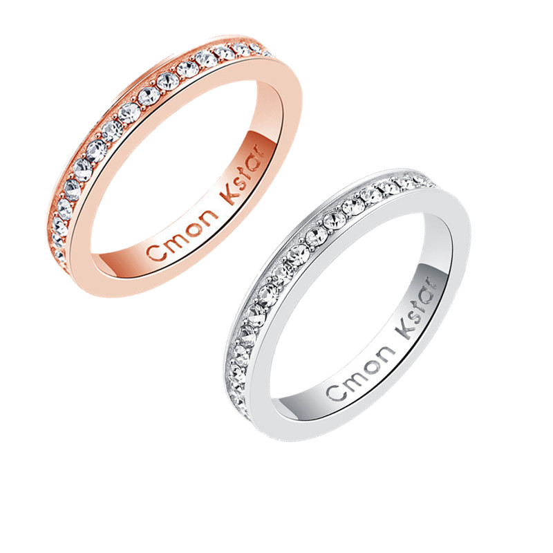 cmon kstar满天星一对素圈情侣戒指 雷那威戒指/指环