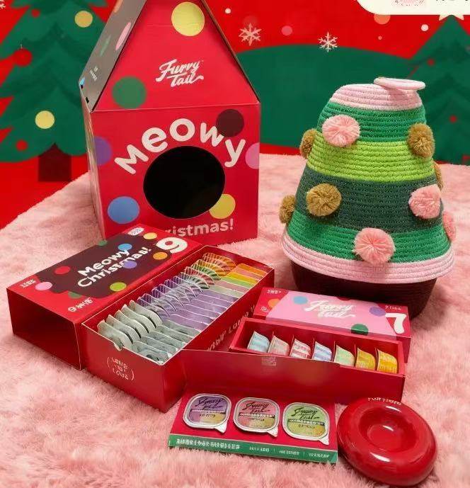 尾巴生活圣诞礼盒猫罐头彩虹泥主食餐盒流心主食罐头幼猫成猫通用,淘宝优惠券,粉丝福利购,淘宝优惠卷