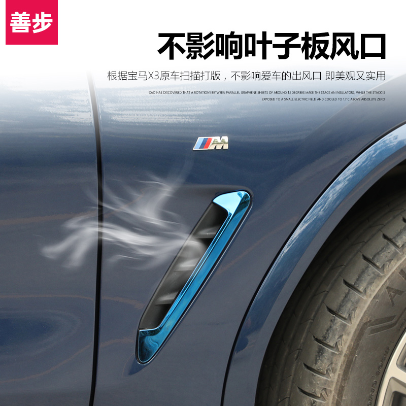 宝马新X3X4侧叶子板车身装饰贴翼子板出风口外观改装用品配件22款