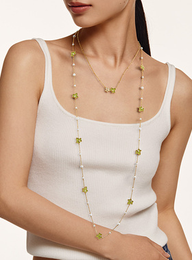 【AHALOLO合作联名款】Lola Rose罗拉玫瑰常青藤项链绿纹石设计