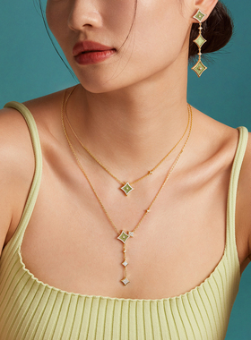 罗拉玫瑰东陵玉优雅项链