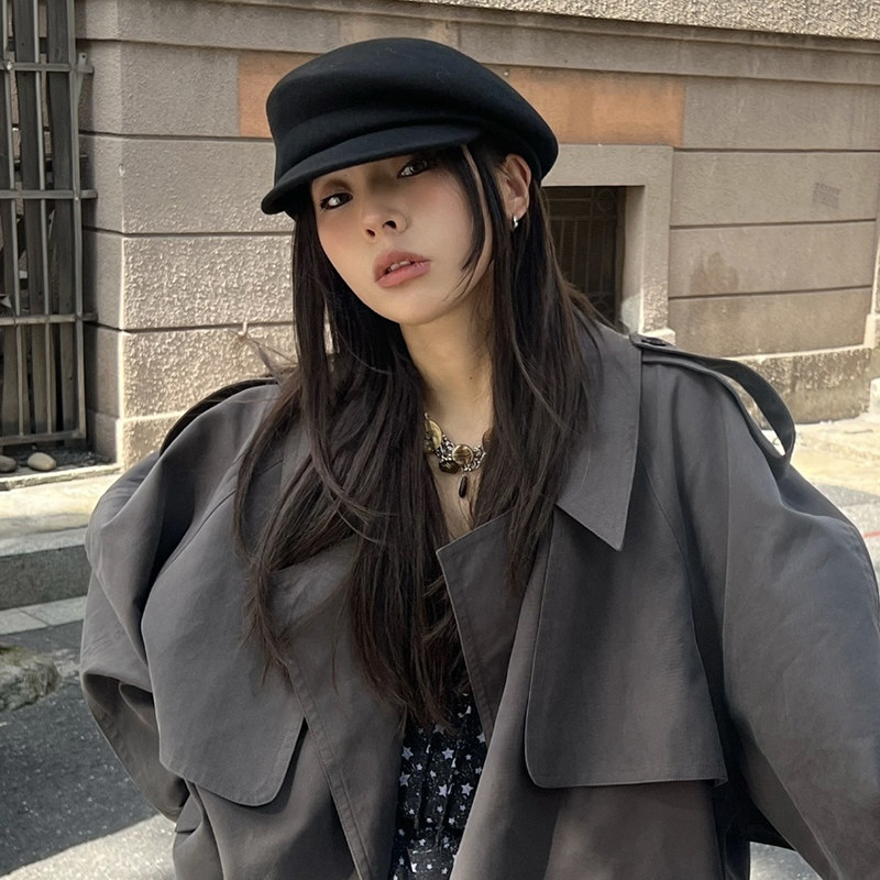 fever同款英伦风黑色小众贝雷帽子女秋冬显脸小羊毡帽毛呢画家帽,淘宝优惠券,粉丝福利购,淘宝优惠卷