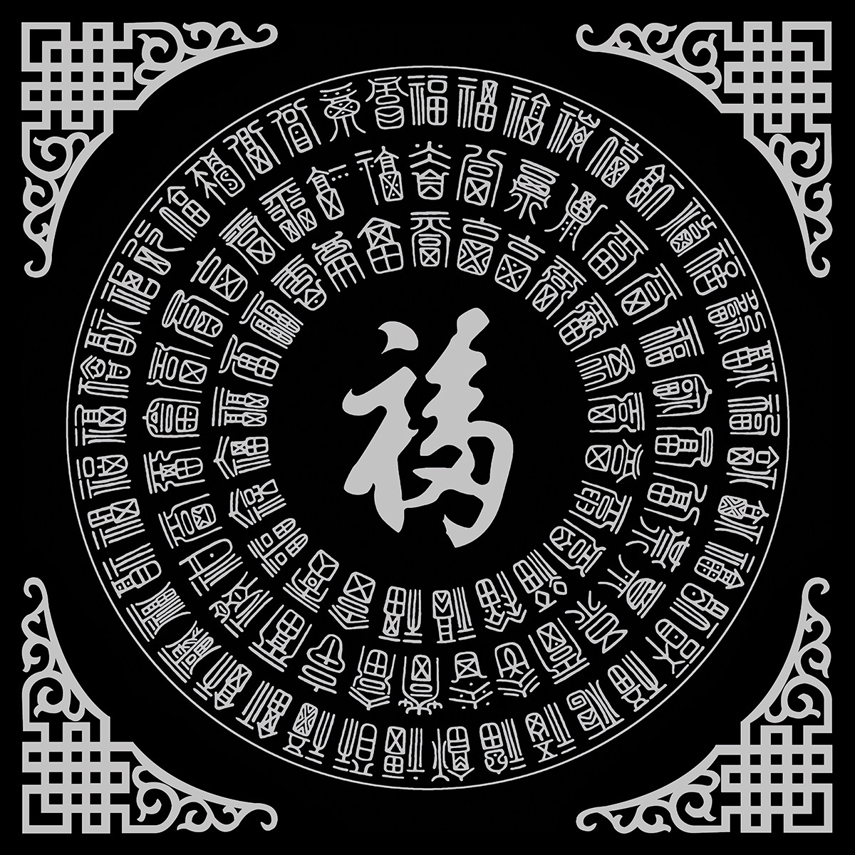 百福图唐卡描金手绘dry装饰画静心减压唐卡描金涂色手绘填色唐卡