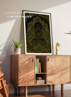 阿弥陀佛唐卡纯棉油画布唐卡描金