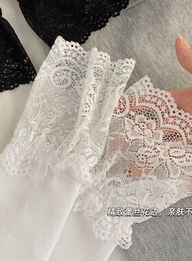 蕾丝花边中筒袜女春夏秋款白色过膝袜jk长袜堆堆袜黑色长筒袜子女