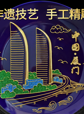 金箔厦门双子塔摆件特色纪念品