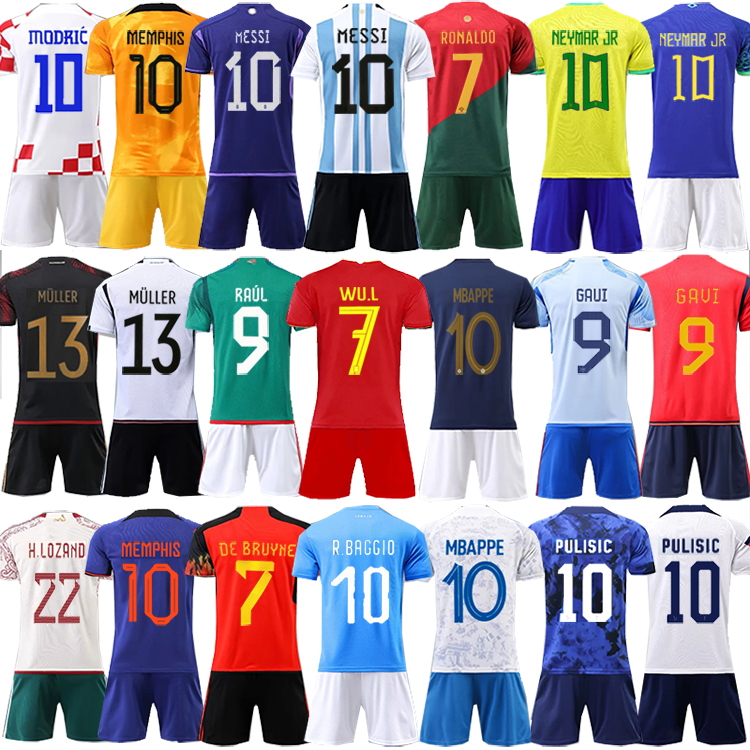 乌拉圭成人儿童足球服套装苏亚雷斯卡瓦尼比赛训练定制足球衣队服-图3