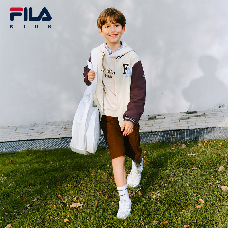 FILA children's clothing jacket 2026 spring new men's and large children's outdoor sports loose baseball uniforms