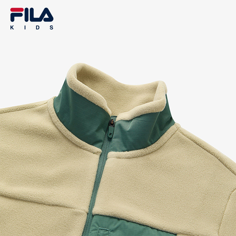 FILA | BBC EARTH联名系列斐乐儿童加绒上衣秋季新款男大童外套潮 - 图1