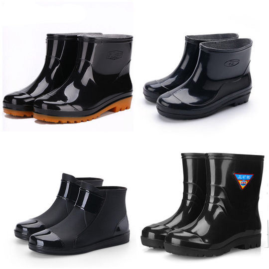 Medium and high tube wear-resistant overshoes rubber shoes anti-slip waterproof rain shoes