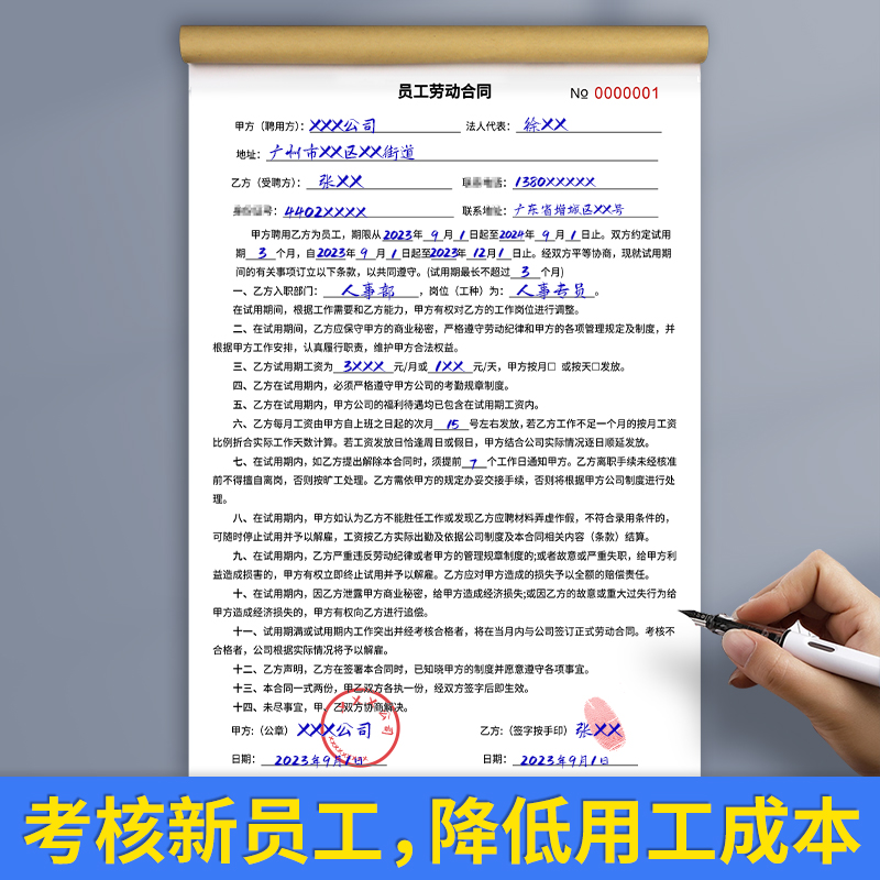 试用期协议书实习合同企业公司用人单位员工签署实习见习生劳动劳务协议入职协议书通用企业单位新职员实习 - 图1