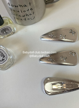 韩女日常~少女蝴蝶结pu皮BB夹边夹可爱甜美奶油色刘海掰掰夹发饰