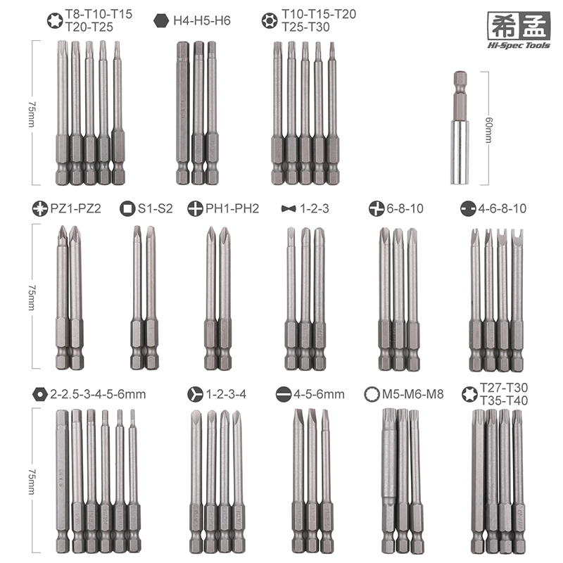 希孟电动螺丝批加长批头套装 三角米字十字六角多功能螺丝刀异型 - 图1