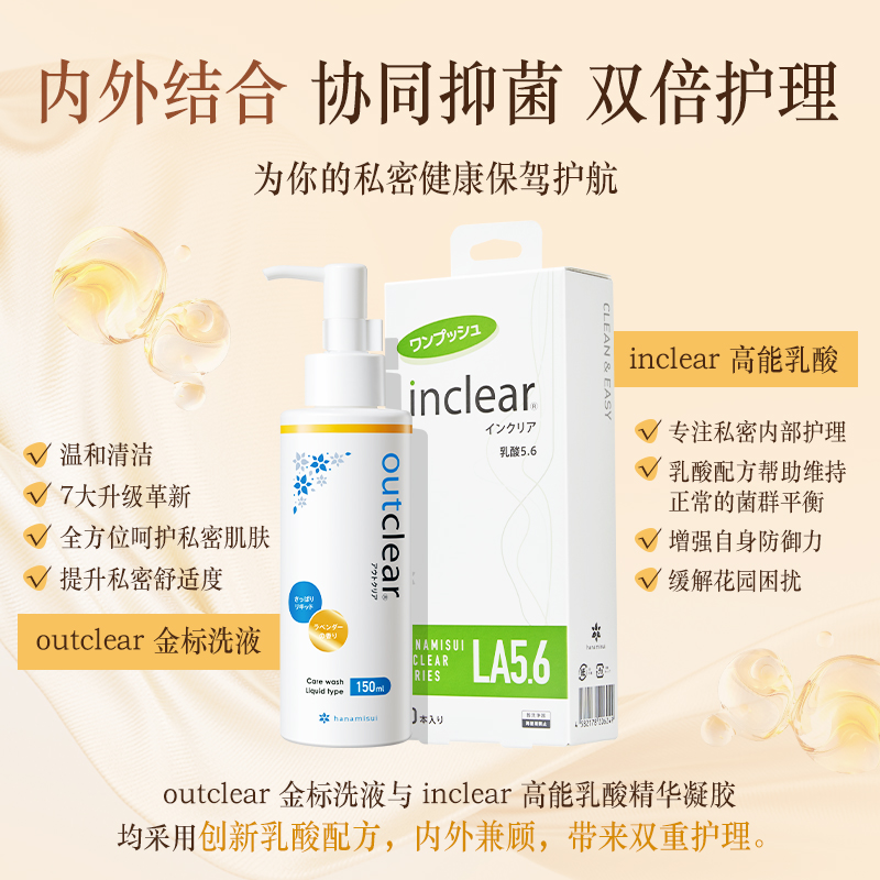 1+1内外女性私密护理inclear乳酸加强凝胶抑菌清洁洗液维稳调节 - 图0
