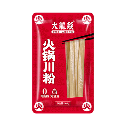 大龙燚100g火锅粉川粉宽粉条火锅食材流汁宽粉速食免泡即煮懒人粉
