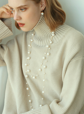 2020年新款仿珍珠大气网红毛衣链