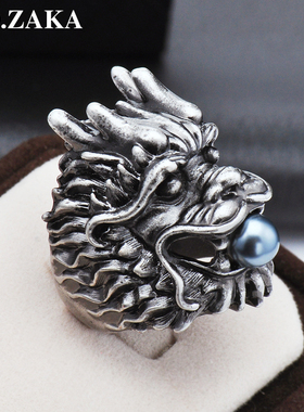 欧美风夸张龙头复古配饰戒指