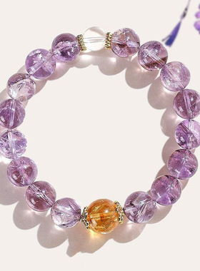 紫水晶串珠手链招财上岸手链