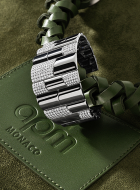 [杨紫同款]APM Monaco深灰色个性密镶手镯手饰宽版前卫时尚摩登