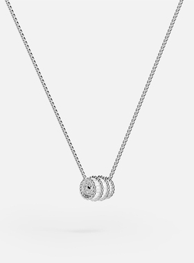 [春季新品]APM Monaco银白色Torsade可调节项链扭纹个性不规则